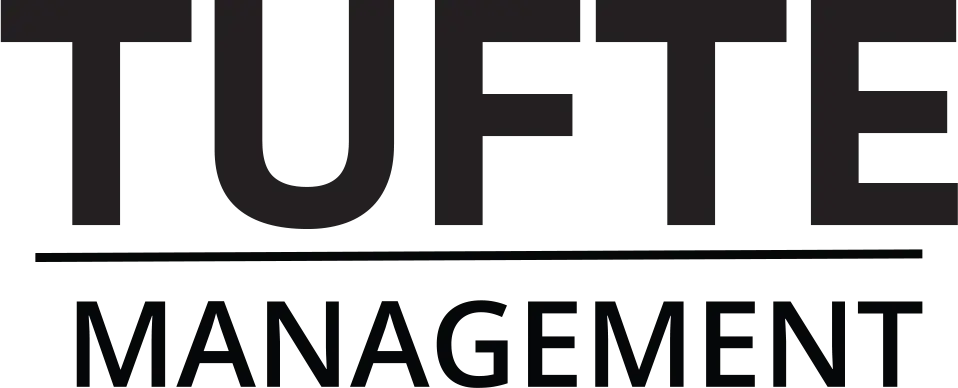 Bilde som viser ordet "TUFT" med store, fete bokstaver med ordet "MANAGEMENT" med mindre bokstaver under.